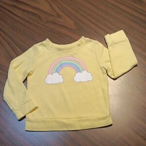 The Children's Place Yellow Long Sleeve Tee with Rainbow